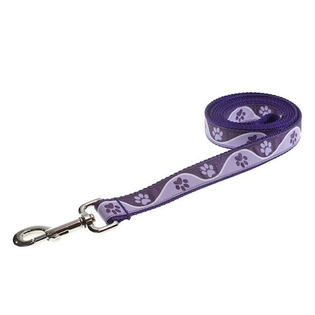 Sassy Dog Wear PAW WAVE PURPLE4-L Paw Waves Purple Dog Leash - Large